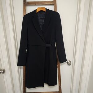 Zara Black Trench Coat for Women 100% Wool